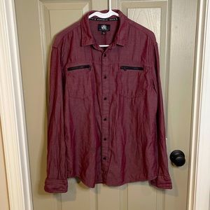 Rock & Republic Large Maroon long sleeve button up